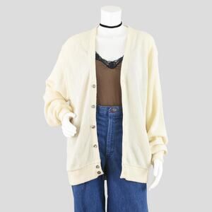 Vintage Cream Grandpa Cardigan Men's Large